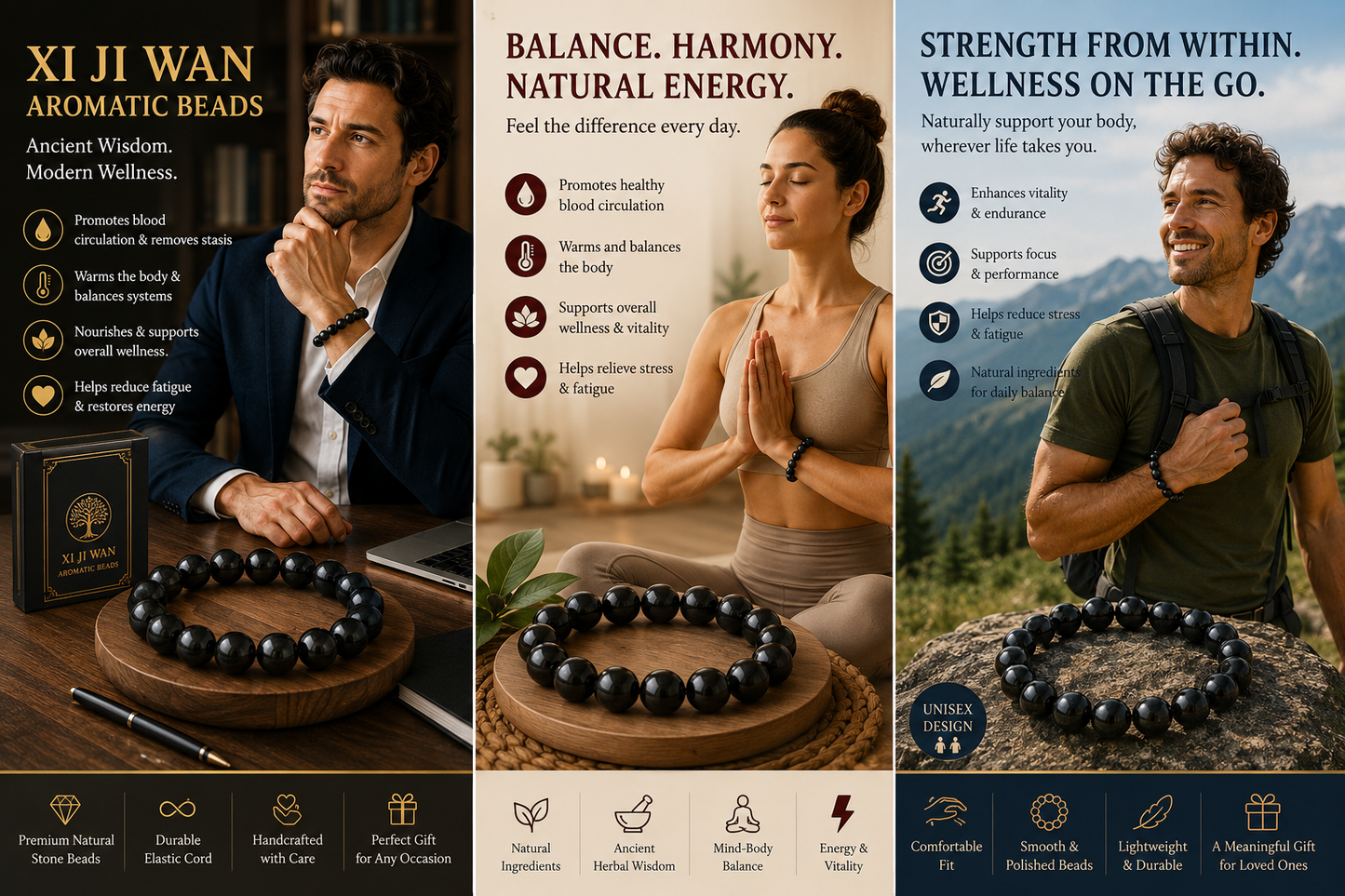 Xi Ji Wan He Xiang Zhu Bracelet | Handmade Chinese Herbal Aroma Beads for Warm Balance & Circulation Rituals