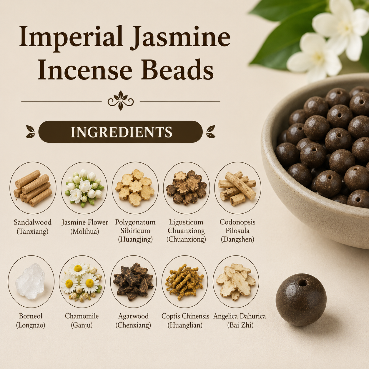 Imperial Jasmine DIY He Xiang Zhu Bead | Emotional Balance