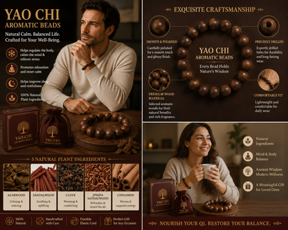 Yao Chi He Xiang Zhu Bracelet | Handmade Chinese Herbal Aroma Beads for Relaxation & Restful Sleep