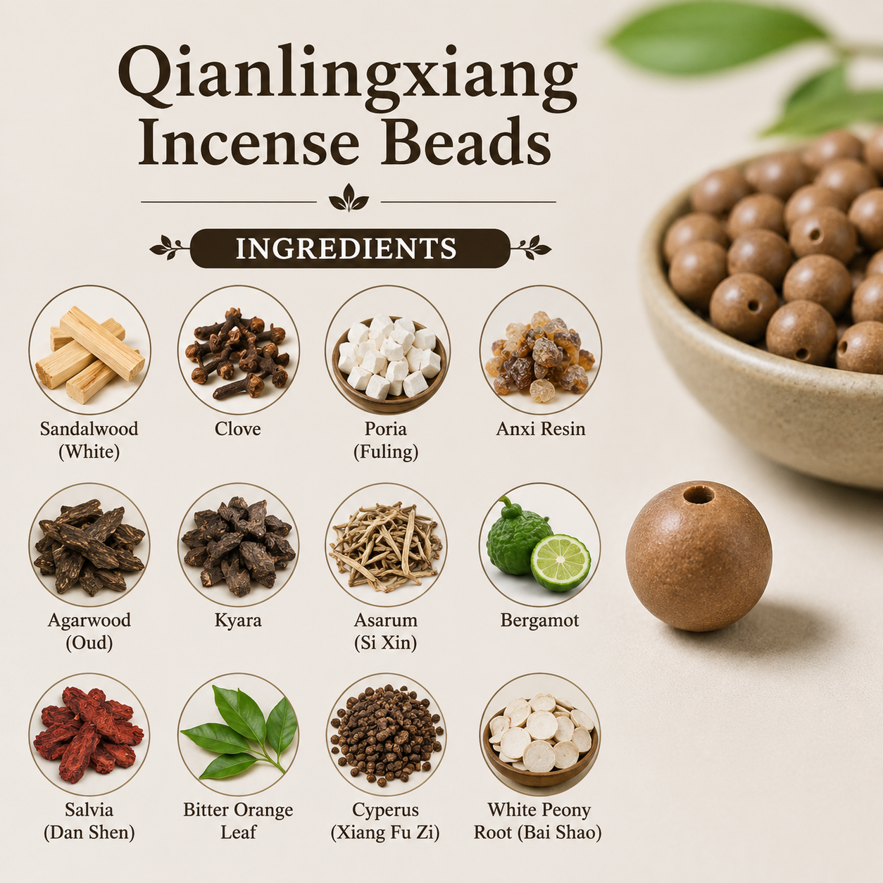 Qianling Spirit DIY He Xiang Zhu Bead | Mental Clarity