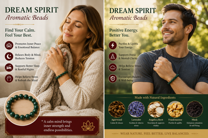 Dream Spirit He Xiang Zhu Bracelet | Handmade Chinese Herbal Aroma Beads for Sleep & Calm