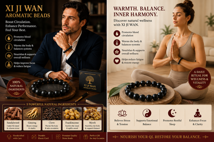 Xi Ji Wan He Xiang Zhu Bracelet | Handmade Chinese Herbal Aroma Beads for Warm Balance & Circulation Rituals