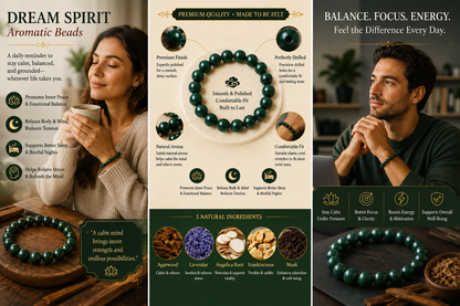 Dream Spirit He Xiang Zhu Bracelet | Handmade Chinese Herbal Aroma Beads for Sleep & Calm