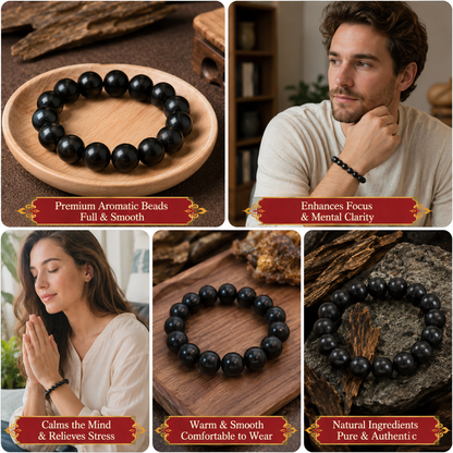 4-in-1 He Xiang Zhu Bracelet | Handmade Chinese Herbal Aroma Beads for Focus & Seasonal Clarity